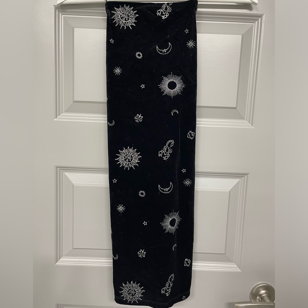 Black mini dress with silver sparkles